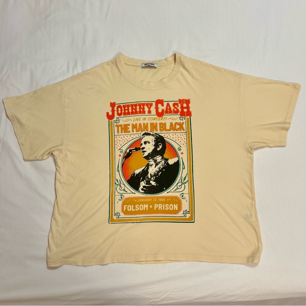 Johnny Cash Graphic T-Shirt - Cream